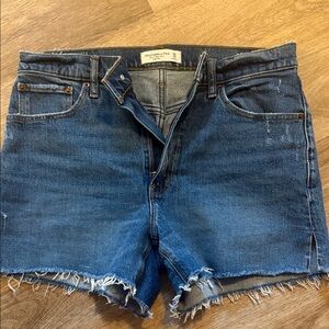Abercrombie & Fitch Distressed Blue Jean Shorts